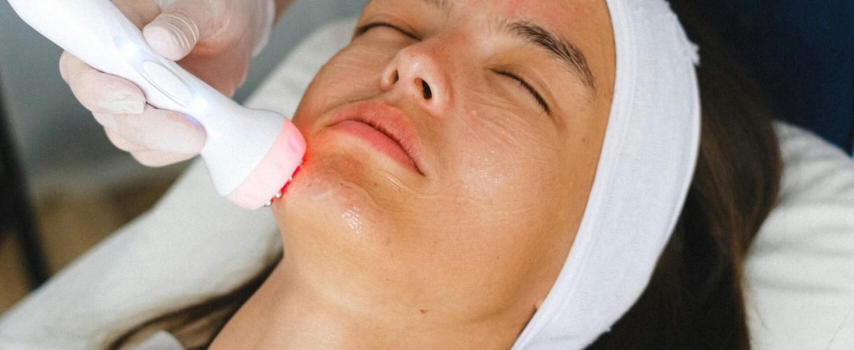 A relaxing facial treatment procedure in a modern spa clinic for skin rejuvenation and wellness.